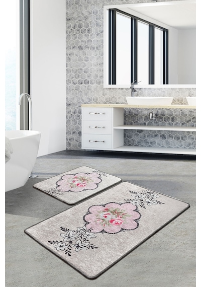 Rosas Djt 2 Li Set Banyo Paspası Klozet Takımı Çok Renkli