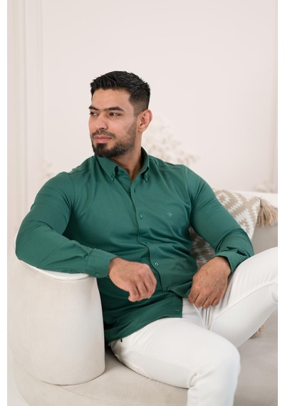 Paul Martin Slimfit Likralı Yaka Düğmeli Pamuklu Yazlık Uzun Kol Erkek Gömlek Zümrüt Yeşili Paul Martin Slimfit Likralı Yaka Düğmeli Pamuklu Yazlık Uzun Kol Erkek Gömlek Zümrüt Yeşili