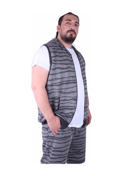 Starbattal Büyük Beden Unisex Yelek 23600 Grı 3Xl