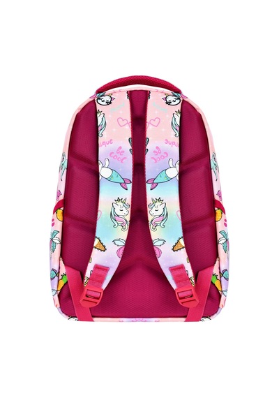 Pembe Unicorn Desenli Kız İlkokul Sırt Çantası + Beslenme Çantası 2307 Çok Renkli