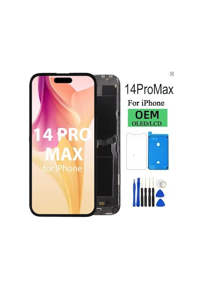 Apple iPhone Uyumlu 14 Pro Max A Kalite Ön Lcd Ekran Dokunmatik Sıvı Bandı Kırılmaz Tamir Seti Set