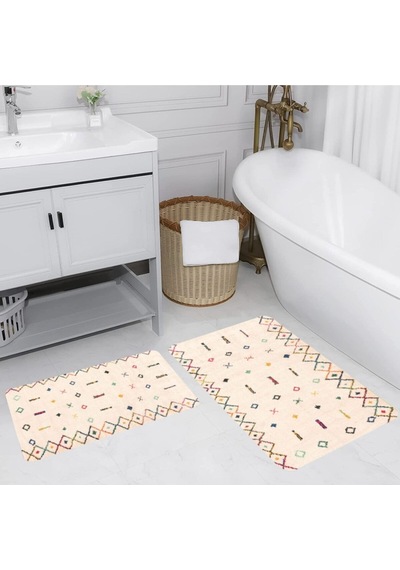 Eliana Home Dijital Baskılı 2'li Banyo Paspas Takımı Lna5189 Bej
