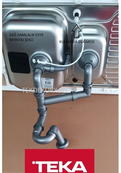 Teka 1.5 Göz Kumandalı Eviye Sifon Takımı