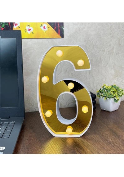 Büyük Boy Led Işıklı 3d Rakam Sayı Doğum Günü Kutlama Organizasyon Işıklı Sayı-370 Sarı