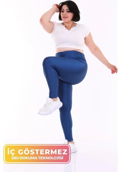 Enenstyle Fashıon Boutıque Yeni Konfor Modeli Yüksek Bel Toparlayıcı Sıkılaştırıcı Korse Push Up Özellikli Ithal Dalgıç Tayt Saks Mavi