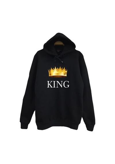 Kıng Tacı Baskılı Çocuk Sweatshirt Siyah