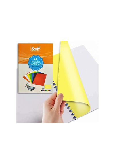 Sarff Pvc Opak Sarı A4 Cilt Kapağı 100Ad