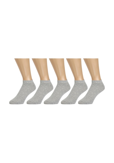Ozzy Socks 5 Çift Dikişsiz Pamuklu Gri Unisex Patik Çorap Yazlık Dayanıklı Gri