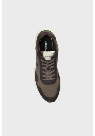 Emporio Armani Logolu Sneaker Ayakkabı Erkek Ayakkabı Em003738 Af19532 M6492 Kahve