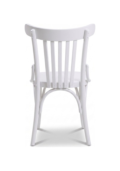 Clara Retro Thonet Kolçaklı Ahşap Sandalye Beyaz
