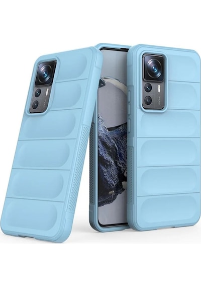 Xiaomi 12T Uyumlu Silikon Kılıf - Kamera Korumalı Esnek Yeni Nesil Airbag Kapak - Mavi