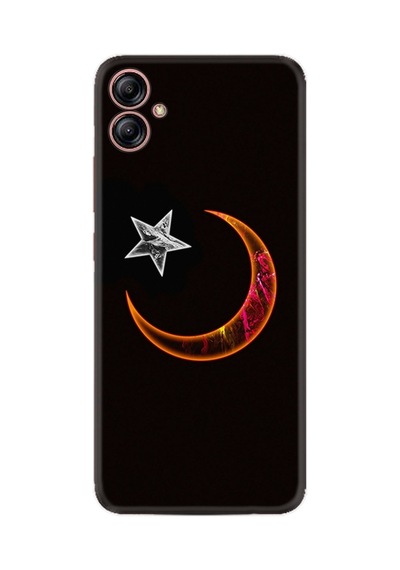 Samsung Samsung Galaxy Uyumlu A04e Kılıf Resimli Desenli Silikon Platinium Series Ay Yıldız 1884