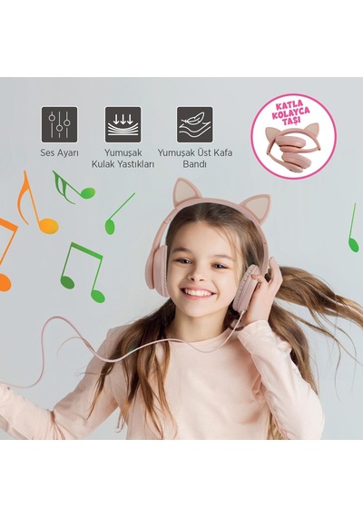 Polosmart FS78 Figürlü Kablolu Kulak Üstü Kulaklık