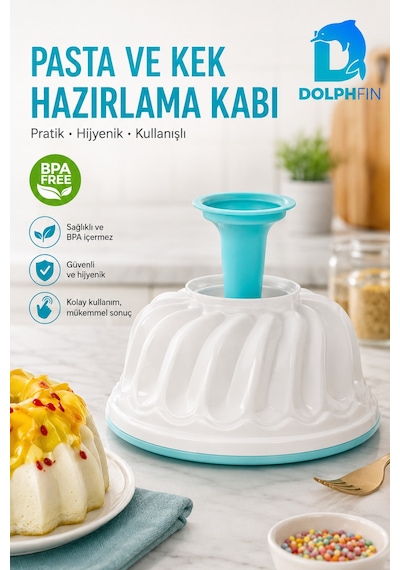 Pasta Ve Kek Hazırlama Kabı Bpa Free Kolay Çıkarma Aparatlı Tatlı Kalıbı Çok renkli