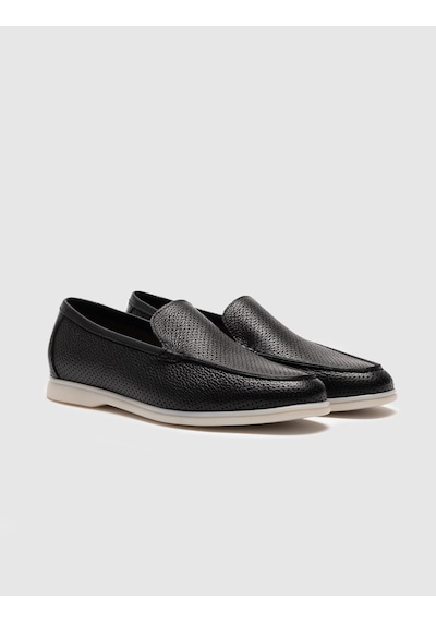 Hakiki Deri Siyah Erkek Loafer - 40