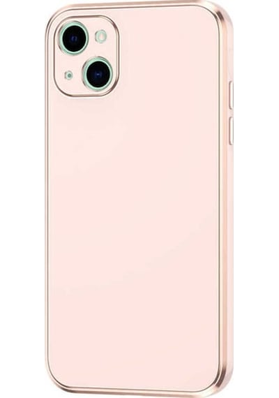 Apple Uyumlu iPhone 13 Kılıf Zore Bark Kapak Rose Gold