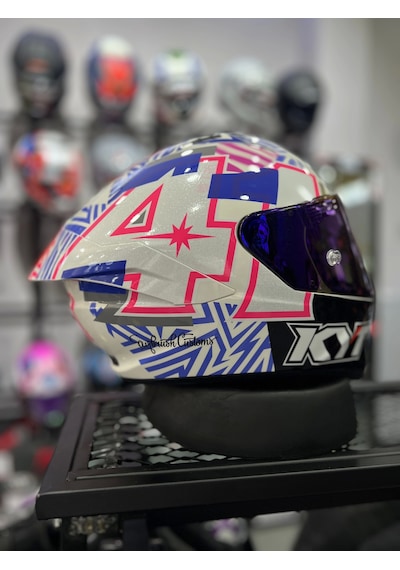 Kyt NZ-Race Espergaro +1 İrıdyum Vizör Motosiklet Kaskı Pembe