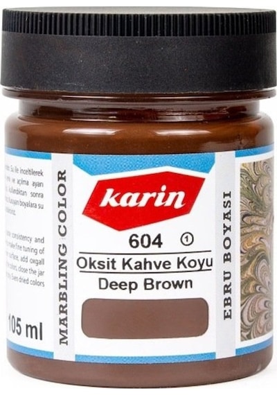 Karin Ezilmiş Ebru Boyası 105Ml 604 Oksit Kahve Koyu
