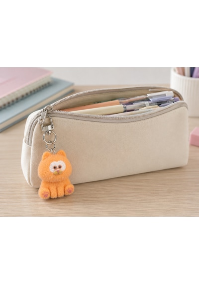 Miyu Turuncu Peluş Kedi Charm Anahtarlık Sevimli Mini Çanta Aksesuarı Hediye