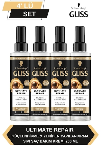 Gliss Ultimate Repair Sıvı Saç Kremi 4 x 200 ML