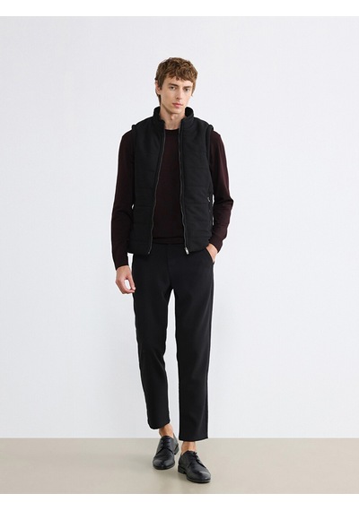 Lc Waikiki Lc Waıkıkı Siyah Slim Fit Dik Yaka Erkek Yelek