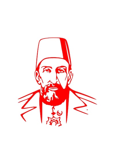 2.abdülhamit Silüet Sticker 17x17 Cm Kırmızı