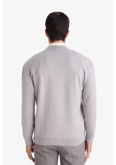 Defacto Standart Fit Fermuarlı Dik Yaka Triko Kazak G5283ax25wngr184 Gri-gr184