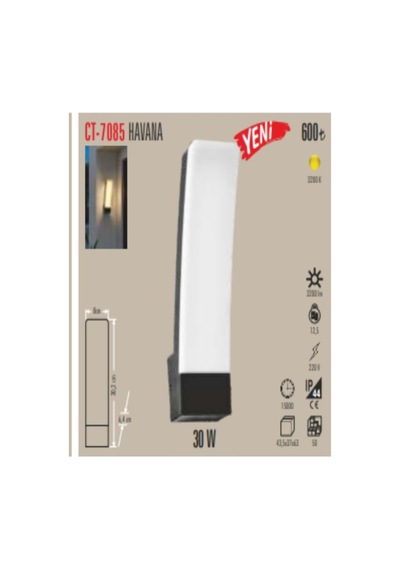 30 W Günışığı Havana Led Aplik Ct-7085 Siyah