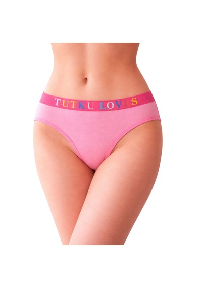 Tutku Kadın Pamuklu Günlük Slip 3 Lü Set Love Serisi, Bikini Kesim Çok Renkli
