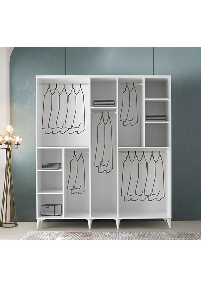 GuneyStore Sport 5 Kapaklı Komple MDF Gardırop GuneyStore Sport 5 Kapaklı Komple MDF Gardırop