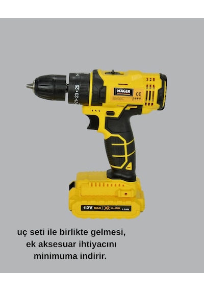 Hubrendy Tekno 12v Akülü Matkap Ergonomik Ve Yüksek Performanslı