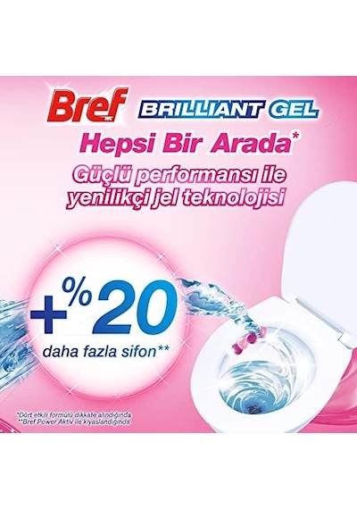 Wc Brilliant Tuvalet Temizleme Jel Çiçek Kokulu 2'li 2 X 42 G, Jel Çiçek 2