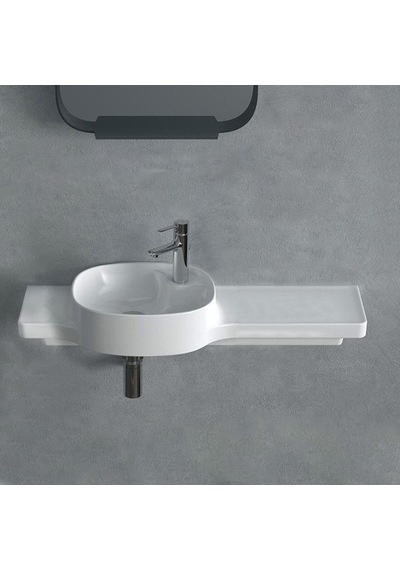 Turkuaz Seramik Cerastyle Harmony Etajerli Lavabo 100 37.5 CM Soldan Hazneli