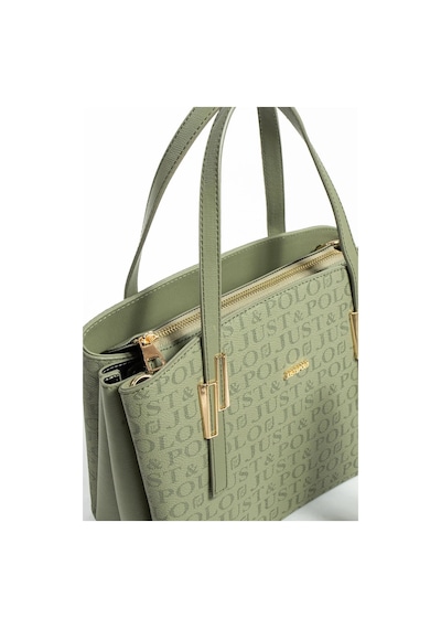 Just Polo Kadın Monogram Baskılı El Ve Omuz Çantası 232066mh Yeşil
