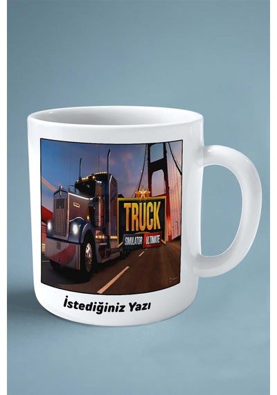Truck Smilator Mobil Oyun Baskılı Kupa Bardak Çift Taraflı Baskı Kişiye Özel Model 8 Çok Renkli