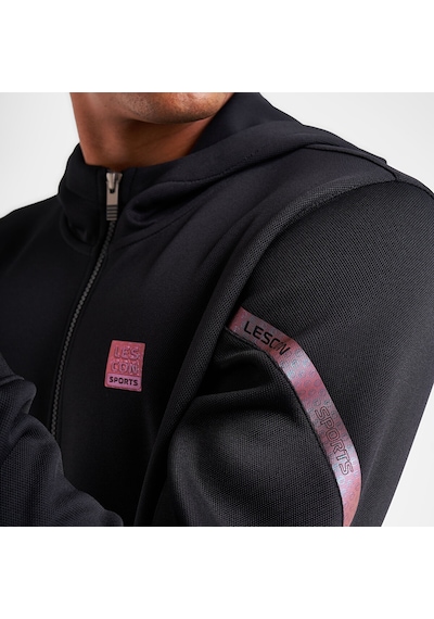 Lescon Erkek Fermuarlı Kapüşonlu Sweatshirt 25n-1128 Siyah