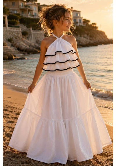 Noble Kids Kız Çocuk Bluz Ve Etek Takım Beyaz İnci Noble Kids Kız Çocuk Bluz Ve Etek Takım Beyaz İnci
