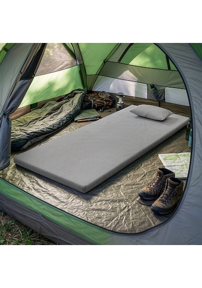 Nomad Yastık Hediyeli Full Ortopedik Taşınabilir Kamp Yatağı 6 Cm 1 80x190 Gri 80 X 190