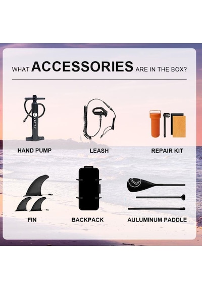 Ultty Sup Paddle Board Seti Şişme Paddle Board + Kürek + Pompa Sup Board/stand Up Paddle 335-84-15 Kahverengi