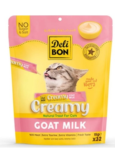 Delibon Creamy Keçi Sütlü Sıvı Kedi Ödülü 15 Gr 32'li Paket