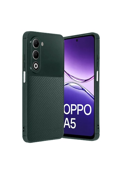 Oppo A5 4g Uyumlu Auto Focus Karbon Kapak - Koyu Yeşil