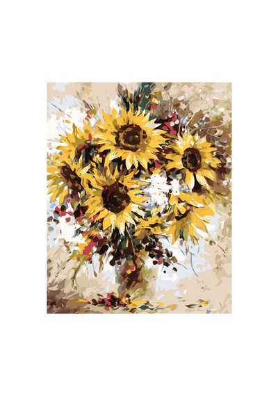 Ayçiçeği Çerçevesiz 60x75 Sayılarla Boyama Hobi Seti