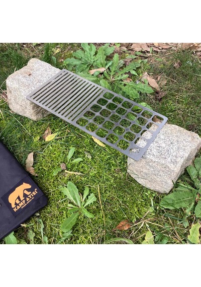 Kamp Ayısı Duowire Çantalı Dikdörtgen Çelik Bushcraft Izgara Teli Gri