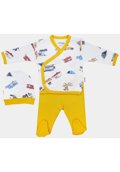 Tiffany Baby & Kids Tiffany Baby Caravan Theme 3'lü Bebek Zıbın Seti 12078 Ekru