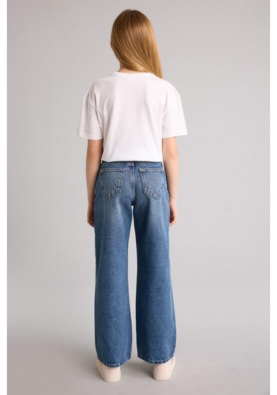 Defacto Straıght Wıde Geniş Paça Jean Pantolon Kız Çocuk G4654a826smnm28 Mavi-nm28