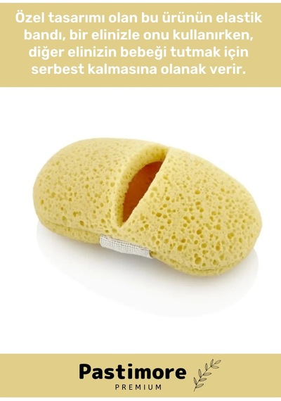 Premium Sabun Koymalı Lüx Cepli Elastik Bantlı Bebek Çocuk Yıkama Lifi Süngeri