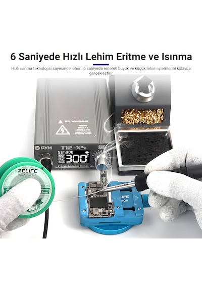 Gvm T12-xs Akıllı Dijital Havya İstasyonu 72w Lcd Ekranlı Profesyonel Lehimleme Seti