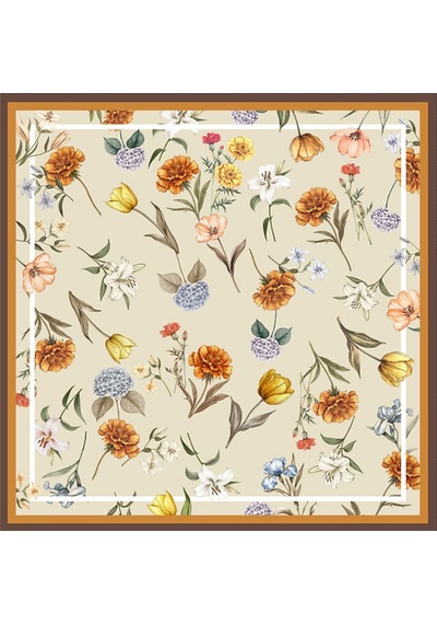 Deserto Fashion 2026 Avantgarde Serisi %100 İpek Saten Eşarp 90x90 Turuncu