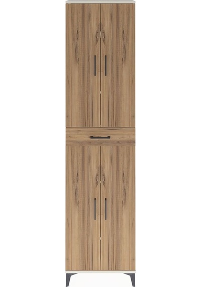 Arges Dolap 5 Raflı Tek Çekmeceli 4 Kapaklı 60x30x243 Aytaşı-çam Aytaşı