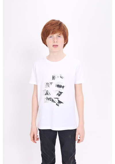 Toontoy Unisex Çocuk Atatürk Baskılı Tişört Beyaz